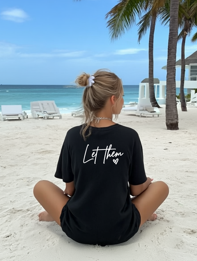 Let Them Tee - Vneck - Black