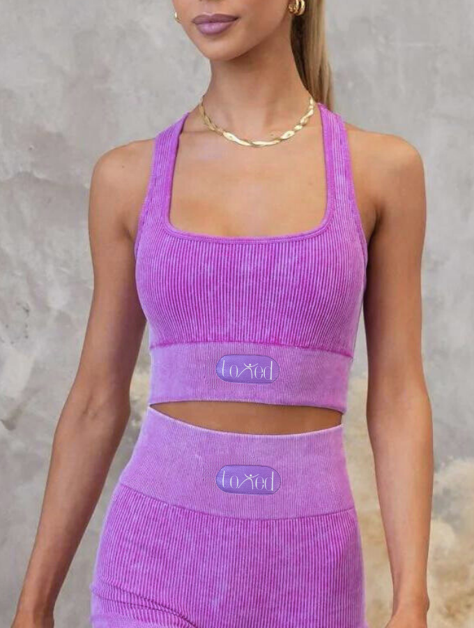 Flexi Ribbed Scrunch bum Ribbed Shorts - Candy
