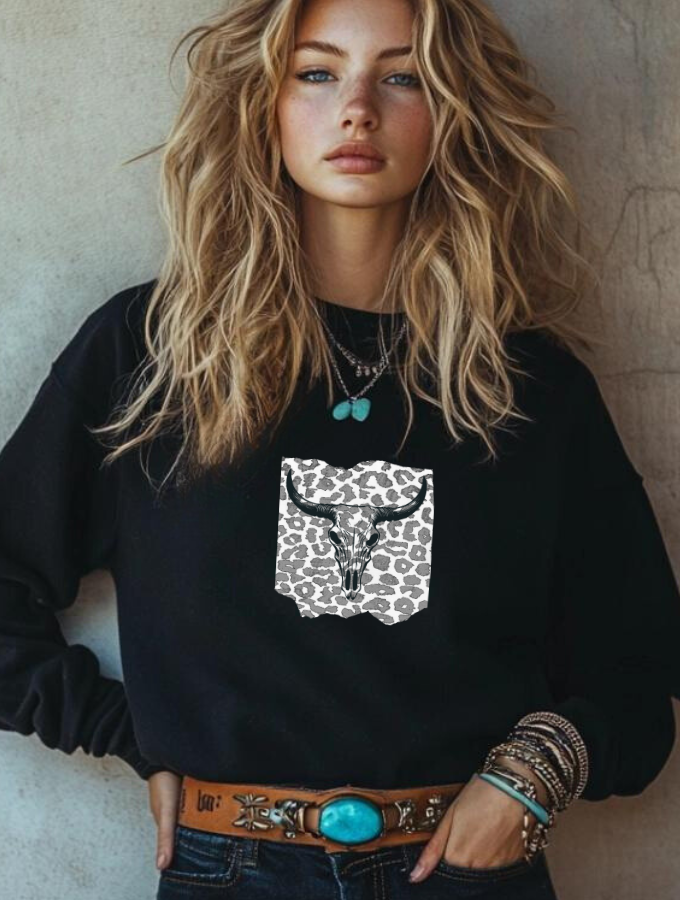 LEOPARD LEGACY SWEATER - BLACK