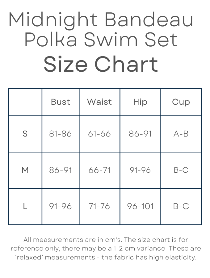 Midnight Bandeau Polka Swim Set