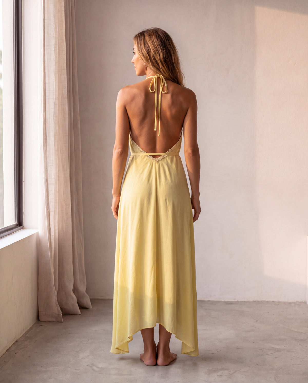 The Amalfi Dress in Limoncello, open back