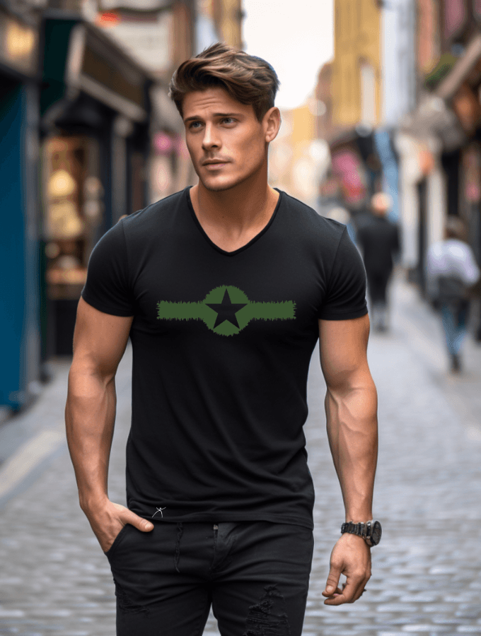 COMBAT TEE - MILITAIRE SERIES- BLACK - TONED
