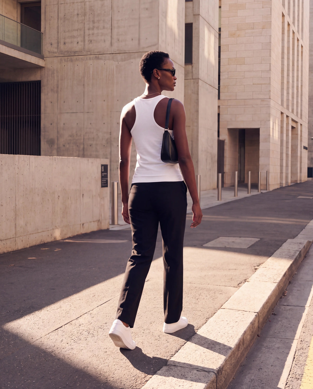 The Signature Tank in White, racerback view