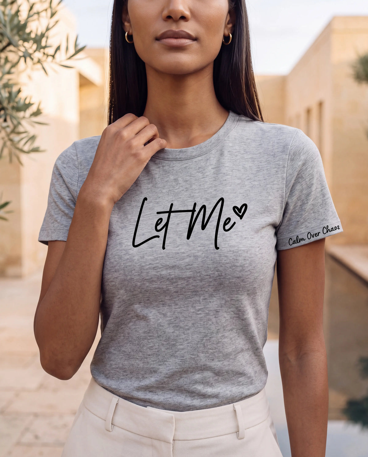 Let Me Tee round neck in grey