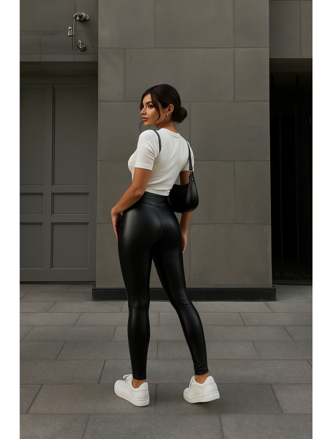 Vegan Leather Leggings - Soft Shine