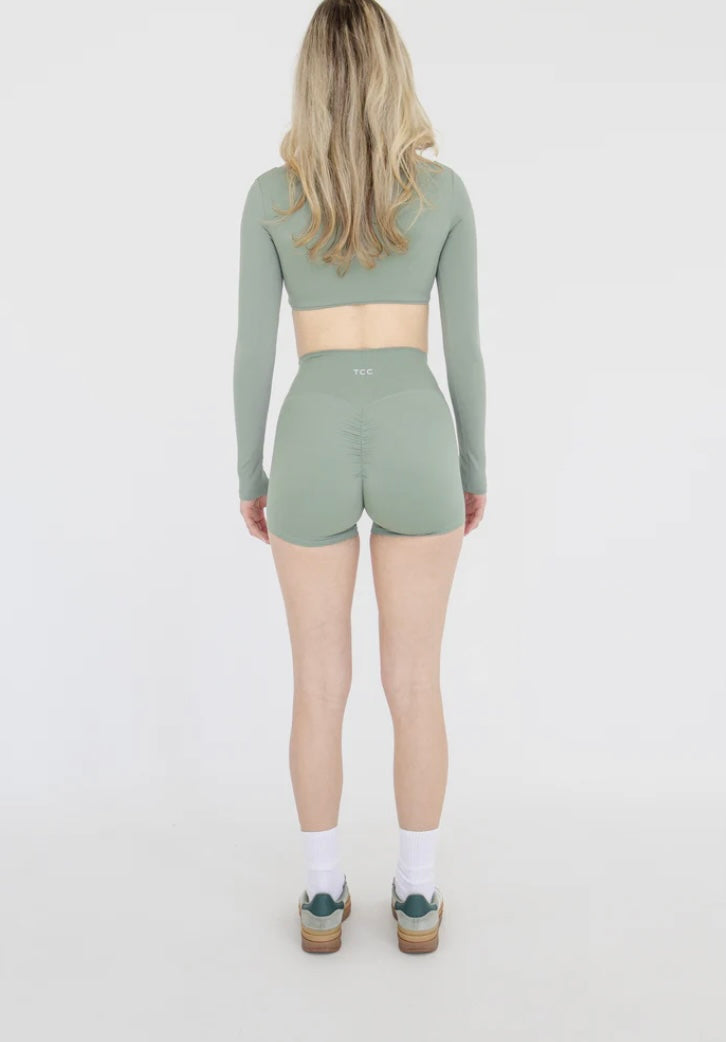 Mystique Scrunch Shorts - Sage Green