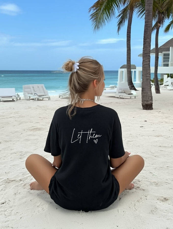 Let Them Tee - Vneck - Black