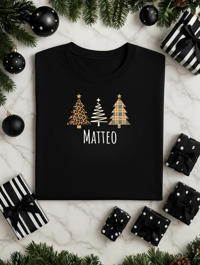 Midnight Evergreen Family Tee - Black Tee Set