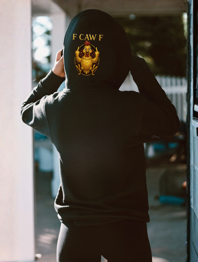 Rebel Rooster Hoodie - Black