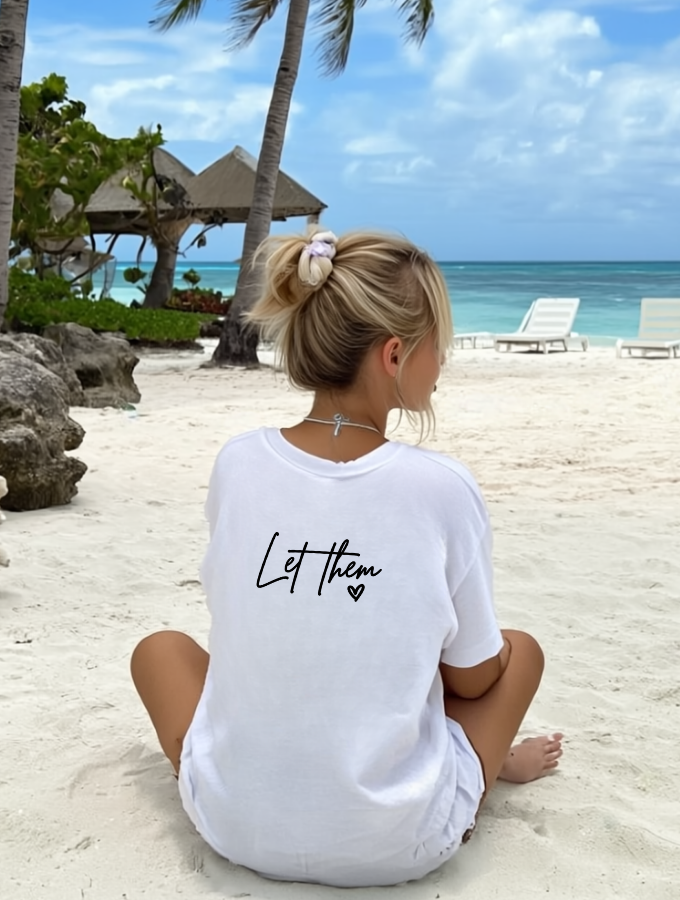 Let Them Tee - Vneck - White