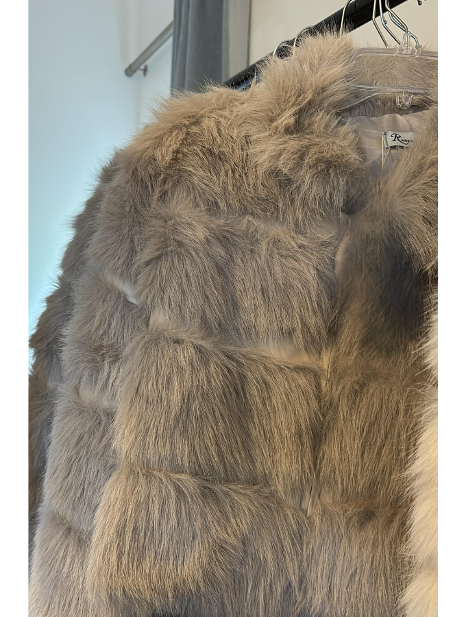 Espresso Cropped Faux Fur Coat