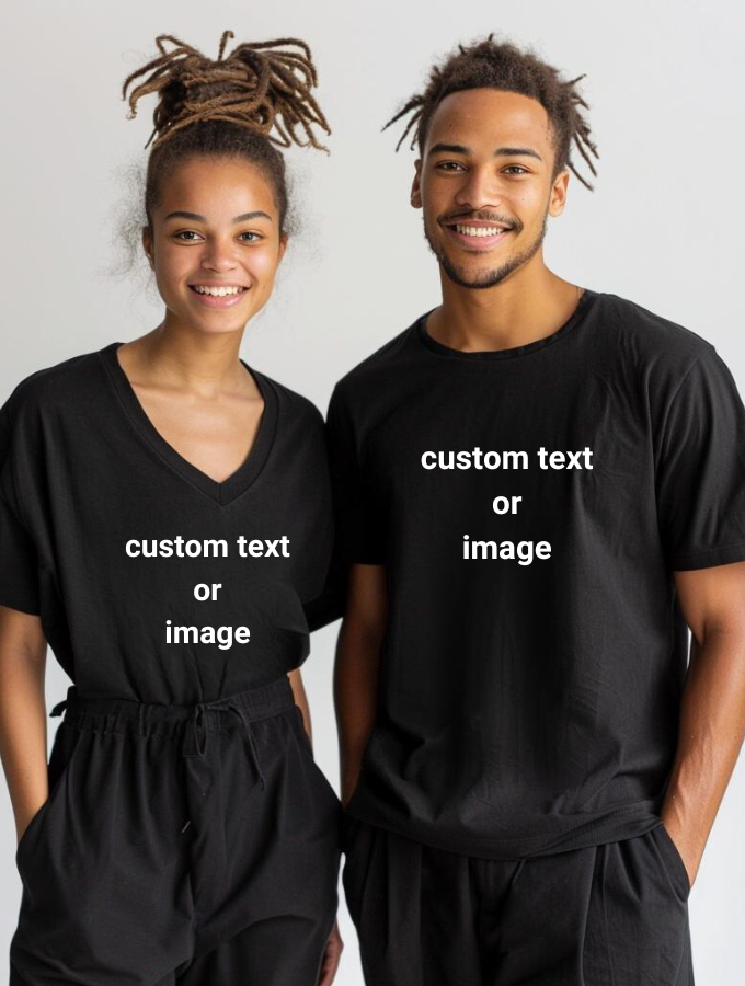CUSTOM T SHIRT - BLACK - UNISEX