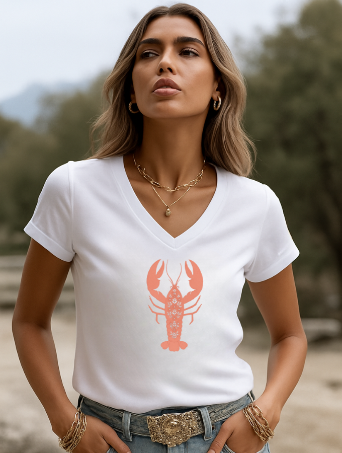 Lobster Luxe Tee - White