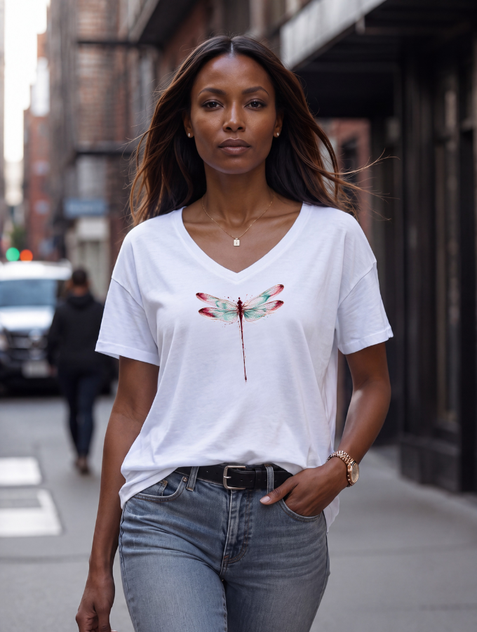 Dragon Fly Tee - V Neck