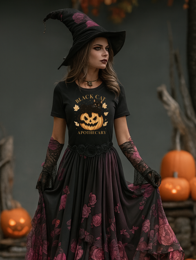 Black Cat Tee  - Black