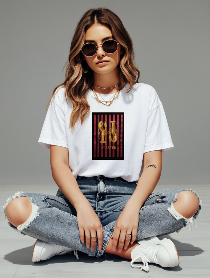 Golden Catch Tee - White