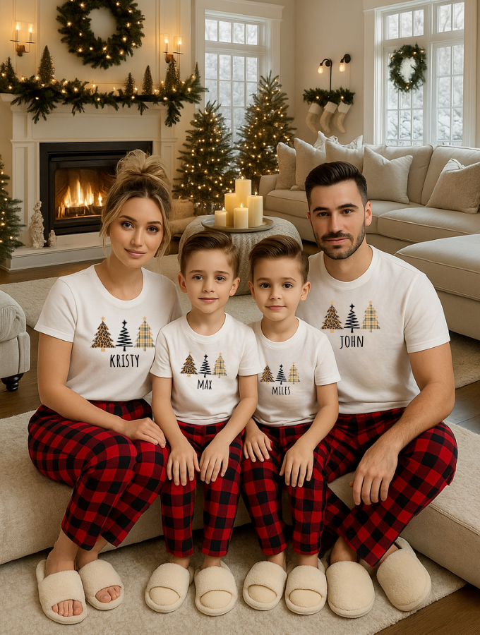 Winter Luxe Family Tee - White Tee Set