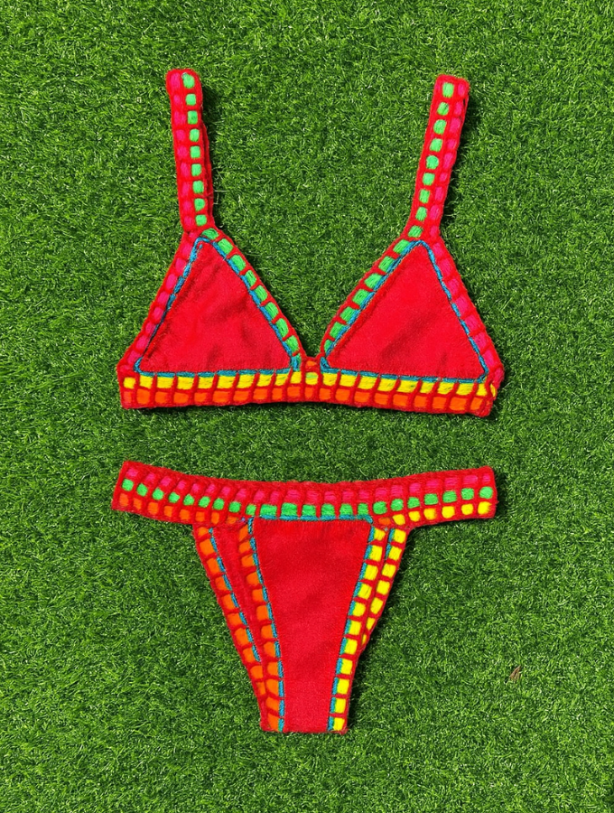 Boho Tropical Bikini - Red