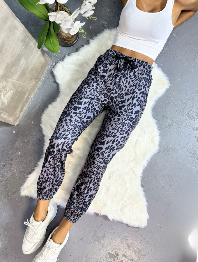 Jet Black Cheetah Joy Jogger main image 0
