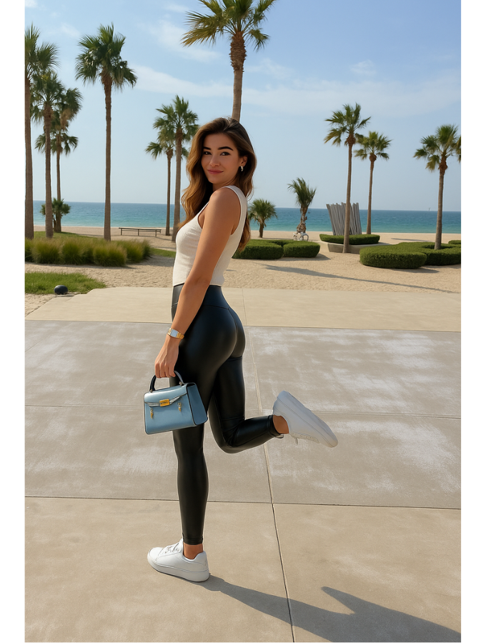 Vegan Leather Leggings - Soft Shine