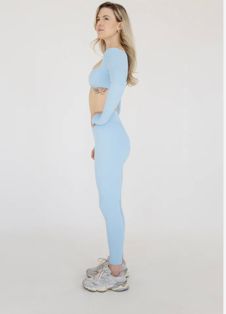 Mikro Scrunch Leggings - Ice Blue
