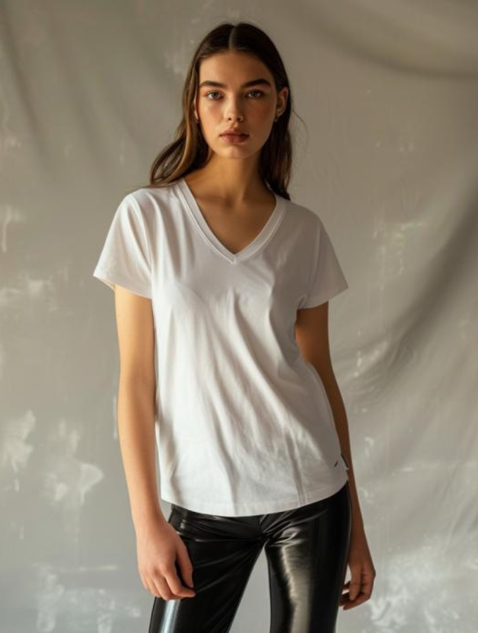 Let Them Tee - Vneck - White