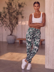 Emerald Leopard Joggers