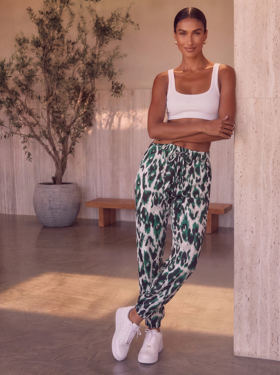 Emerald Leopard Joggers