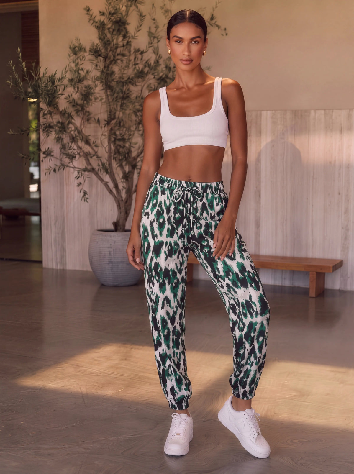 Emerald Leopard Joggers