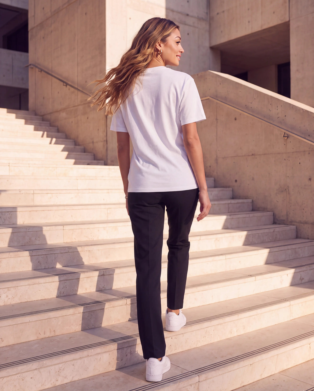 The Everyday Tee in White, back view