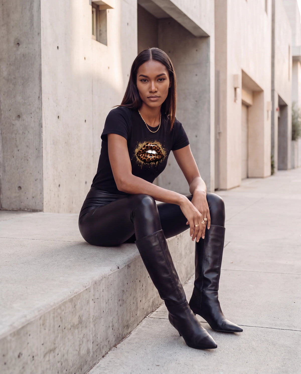 Wild Bite Fitted Tee seated
