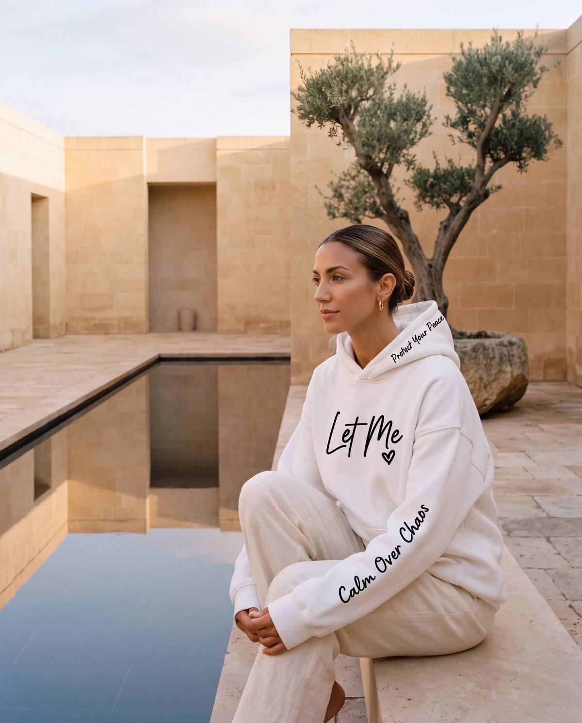 Let Me Hoodie in white