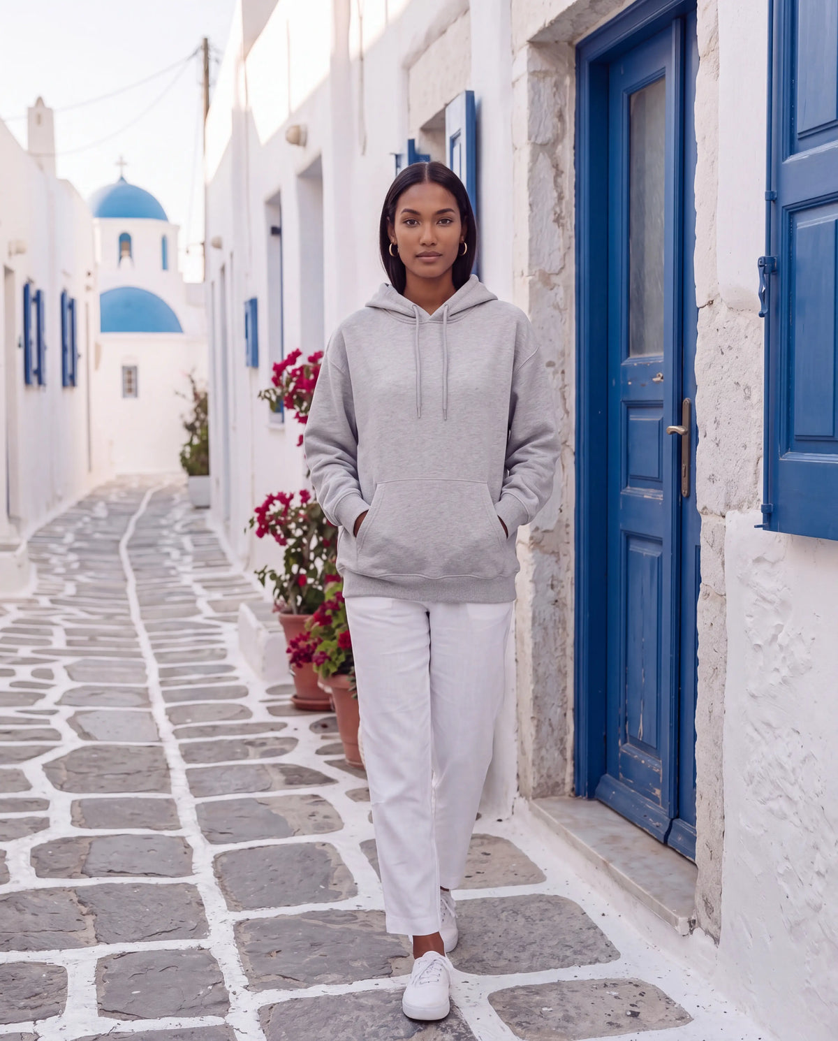 Mati Hoodie in Grey, front view