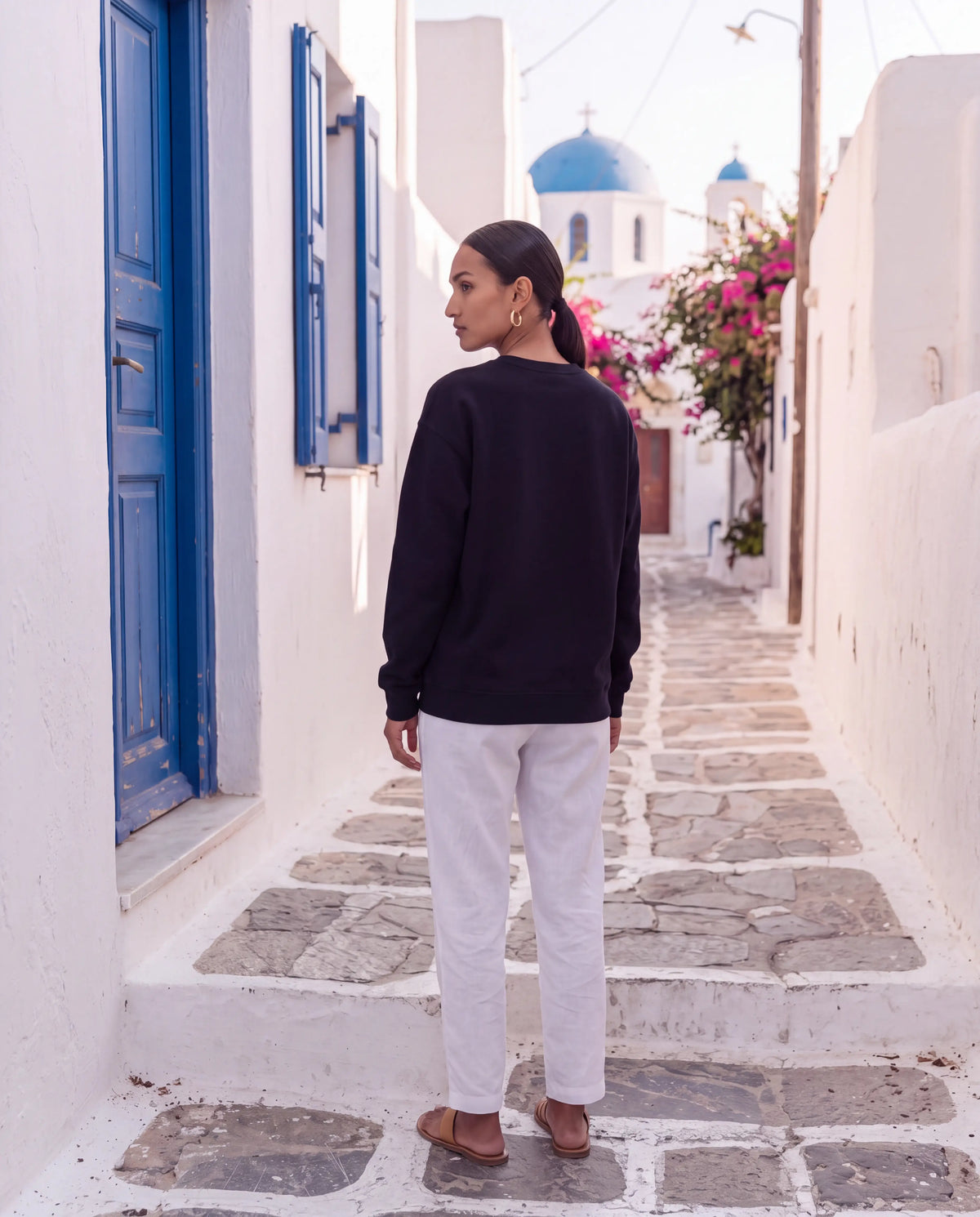 Mati Sweater in Black, back view