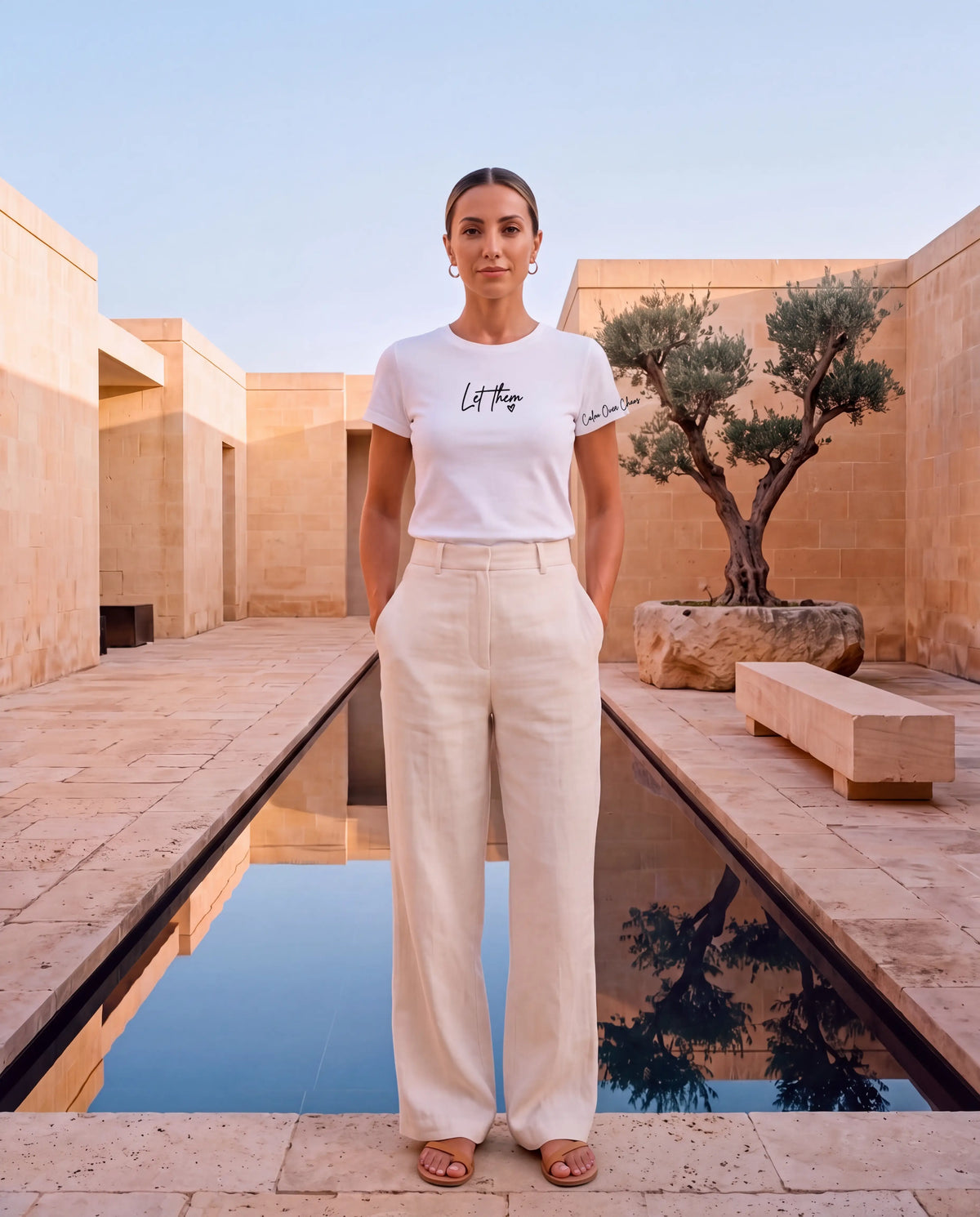 Let Them Tee round neck in white