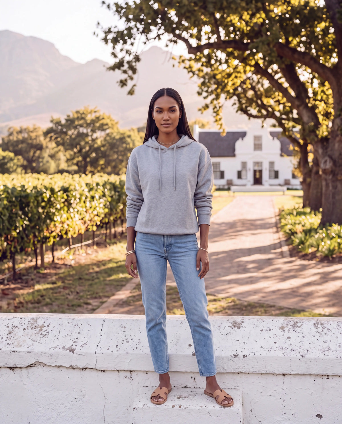 Mama Hoodie in Grey, front view