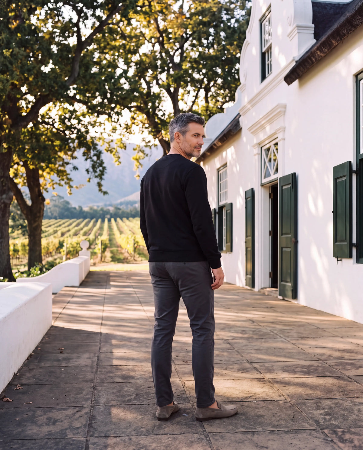 Dad Sweater in Black, back view