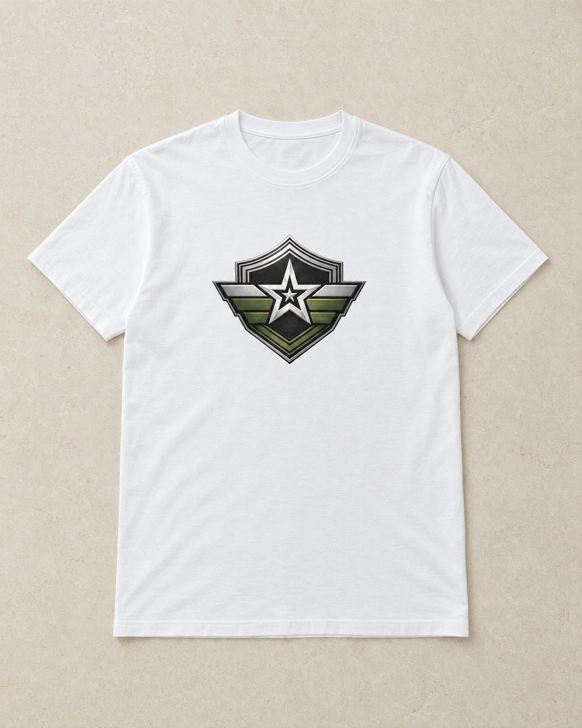 Aeronautica Tee White Round Neck Centre Chest print