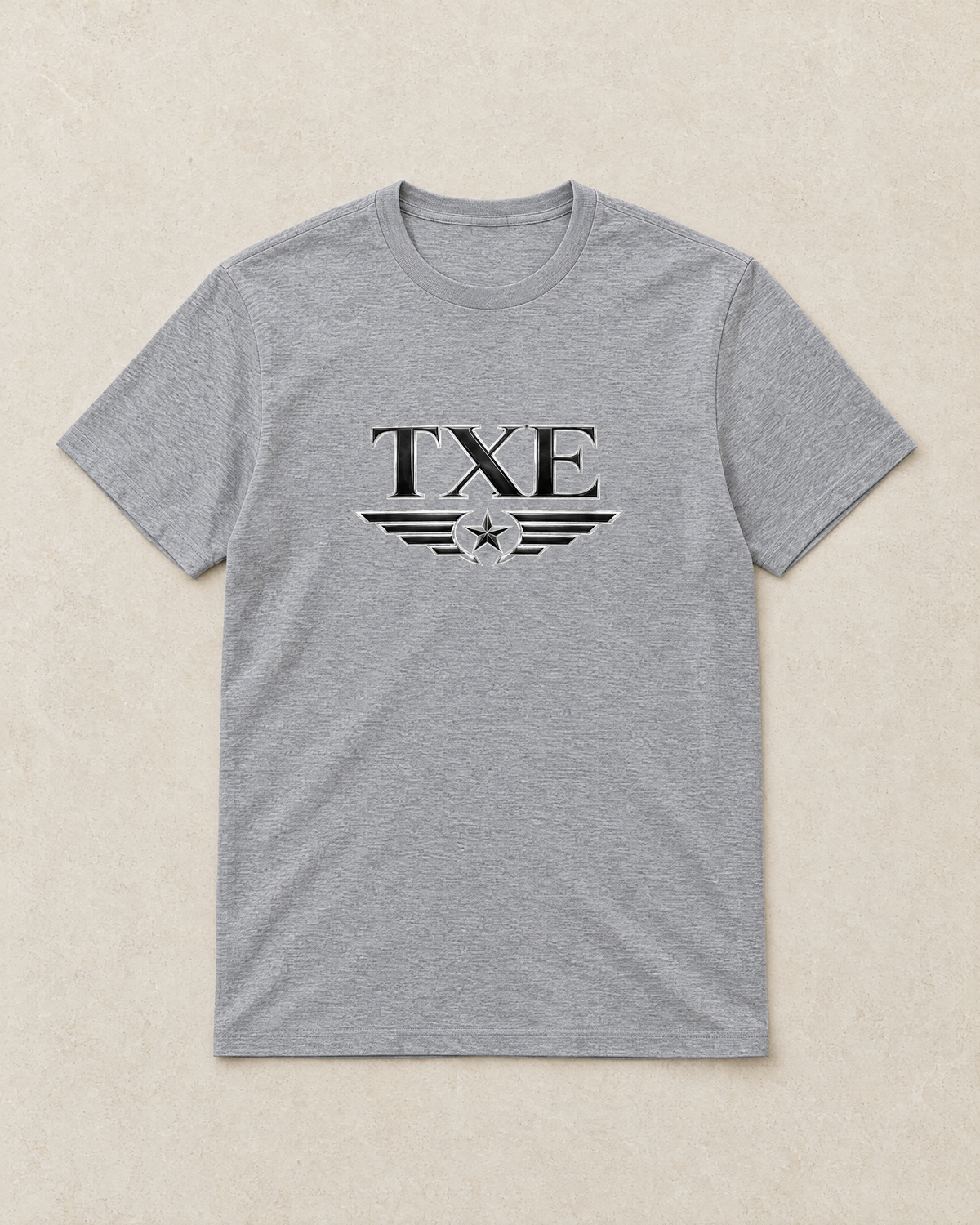 TxE Tee Grey Round Neck Centre Chest print