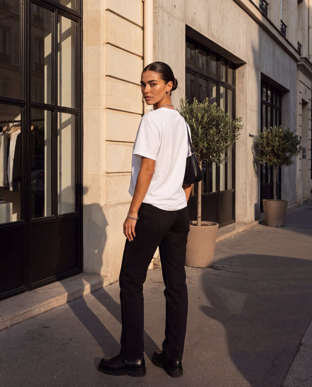 The Weirdo Tee in White, back view